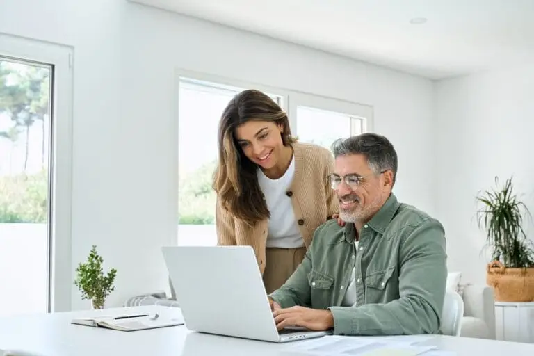 Smiling,Middle,Aged,Senior,Man,Working,On,Computer,Sitting,At